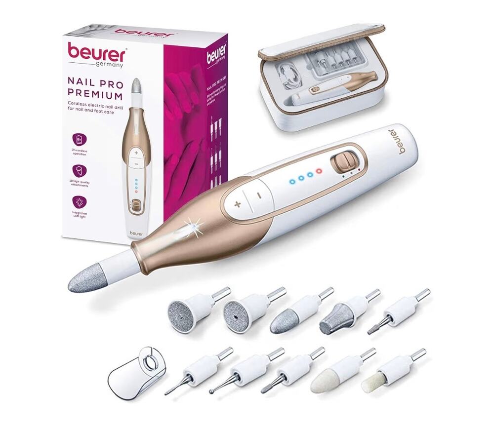 Beurer MP64 Nail Pro Premium Drill Kit, Cordless Electric Nail File w/case New